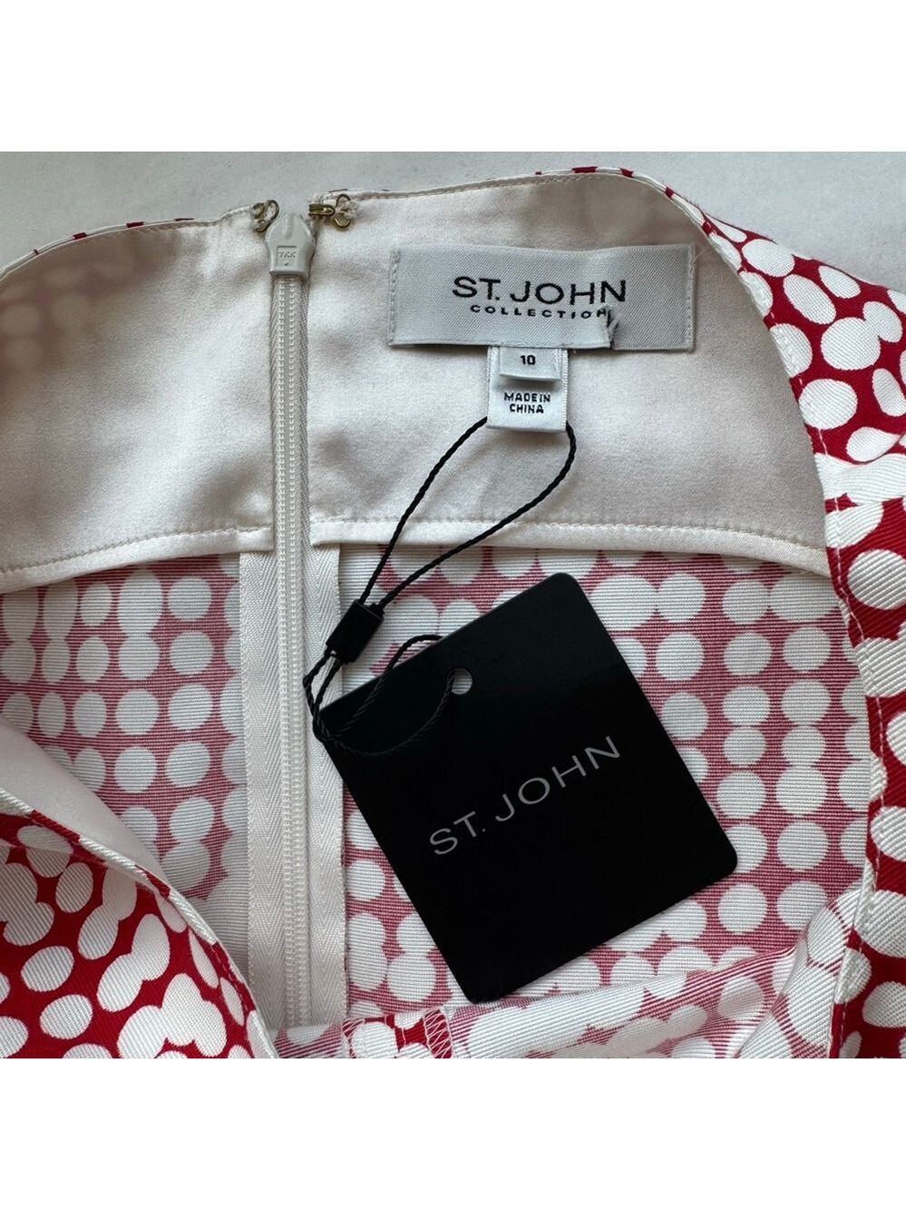 St. John Collection MidiDress Women's 10 Fit & Flare Red & White Sleeveless - Picture 4 of 13